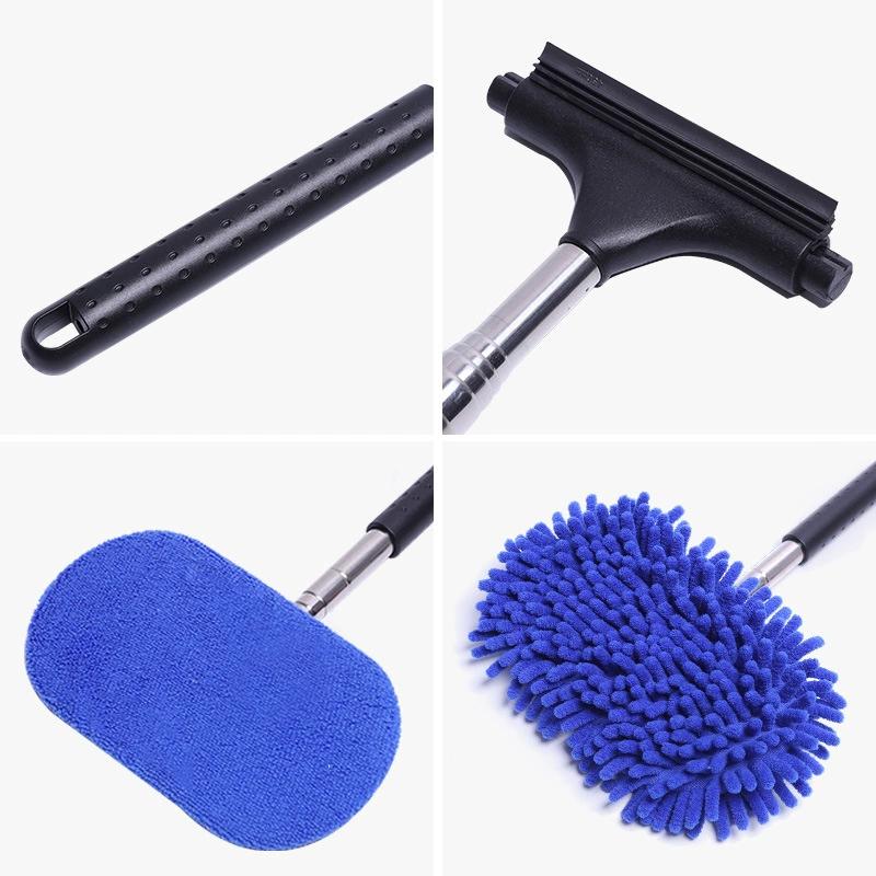 Telescopic Car Cleaning Brush Long Handle Car Wash Mop Microfiber Cleaner Tool