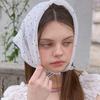 Dot Veil Square Scarf_Ivory
