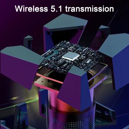 1 Set Bluetooth-compatible Speaker Stable Transmission Anti-interference Wireless Music Player with Colorful Light for Home