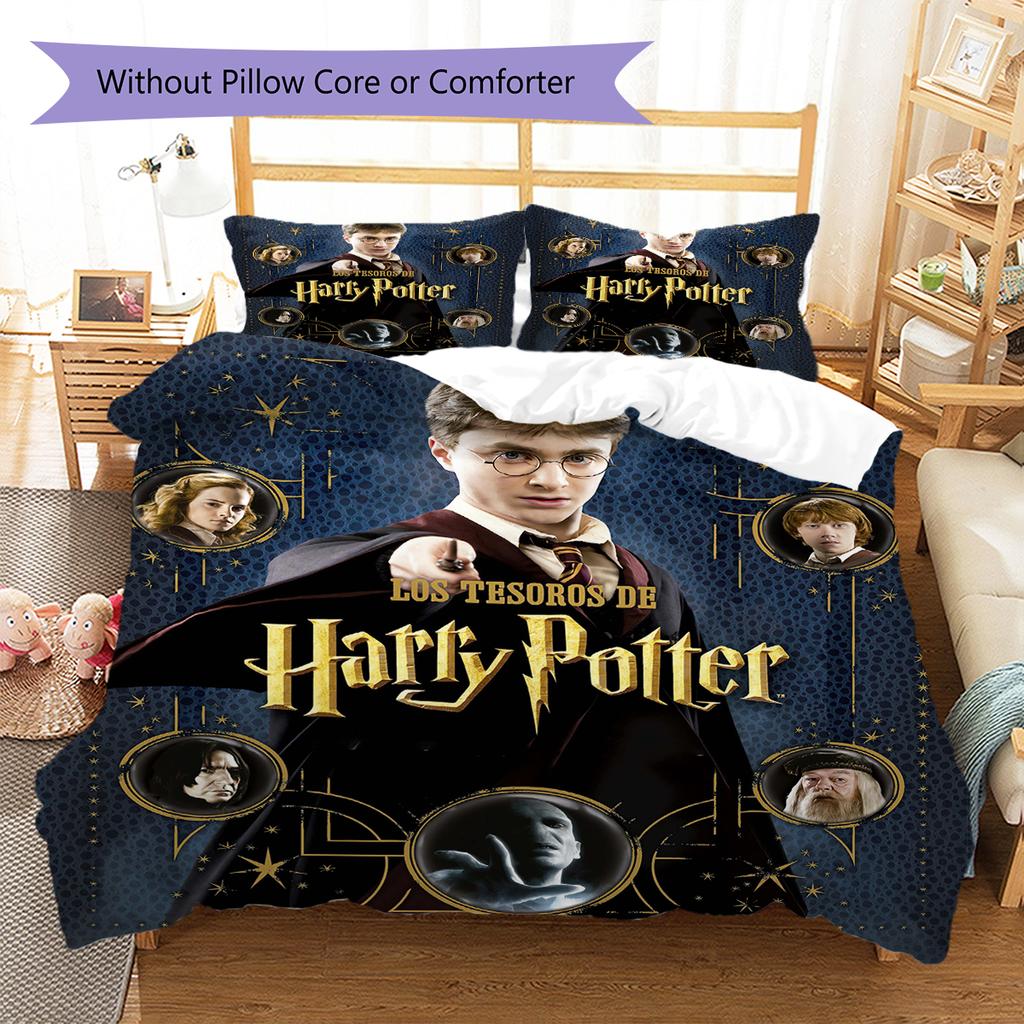 Set Copripiumino Trapuntato con Fantasia Salvatore Potter Federa Decorazione per la Casa Regalo (1 * copripiumino + 2 * federa, senza nucleo)