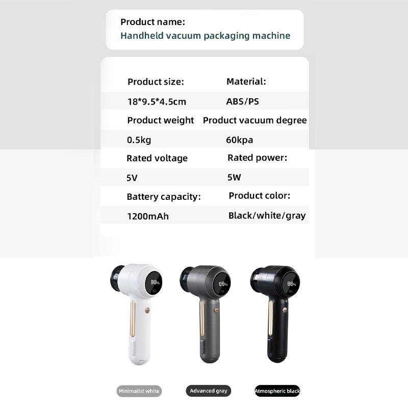 Electric Mason Jar Handheld Vacuum Sealer for Food Storage Wireless Vacuum Sealer Odorless Attachment Kit for Wide Mouth Jar/Sealed bag/Inflate Balls