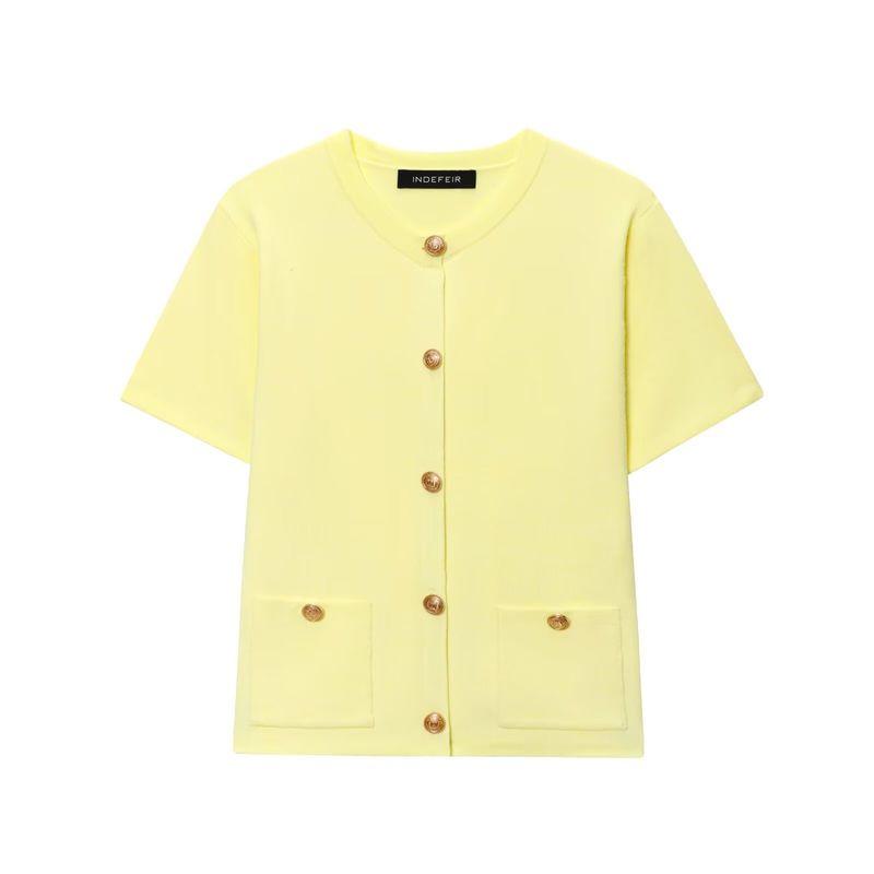 Kaslead New Arrival Women's Clothing Fashion Style Fashion Casual Minimalist Short Sleeve Knitting Outwear 6427031