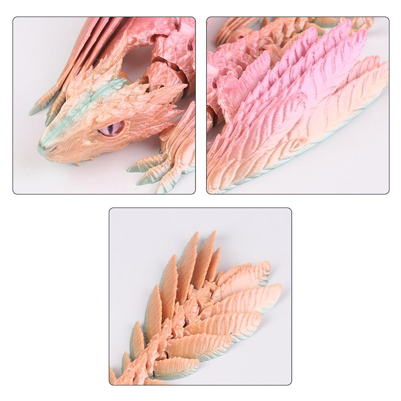 Gefiederter Wyvern Drache 3D gedruckter Drache Beweglicher Drache Drache 3D gedrucktes Spielzeug Desktop Haustier