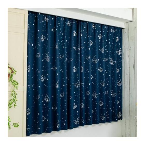 Sanrio (SANRIO) Kuromi Glitter Grade 2 Blackout Thermal Curtains Set of 2 Width 100 x 178cm Length SS-11-208-21
