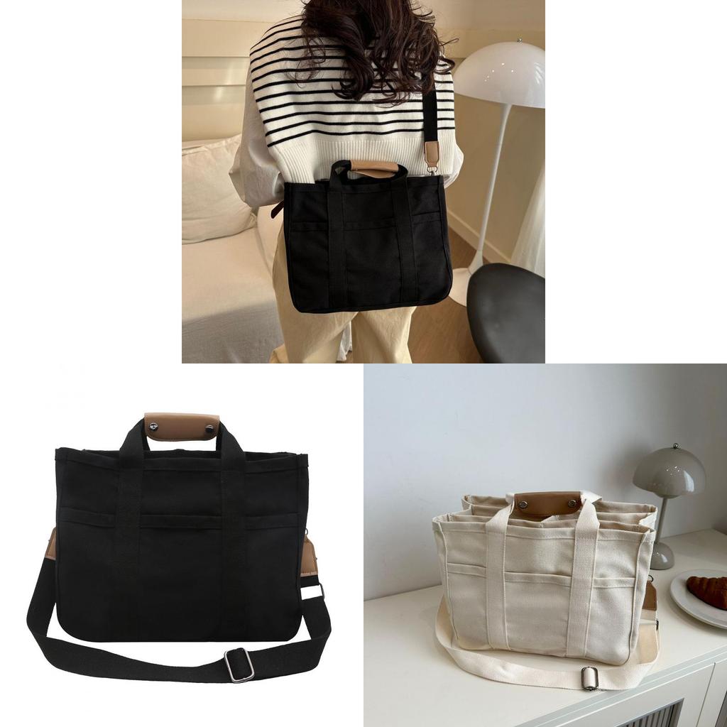 Canvas Baby Diaper Bag Large Capacity Multicompartment Baby Carryall For Daily Use