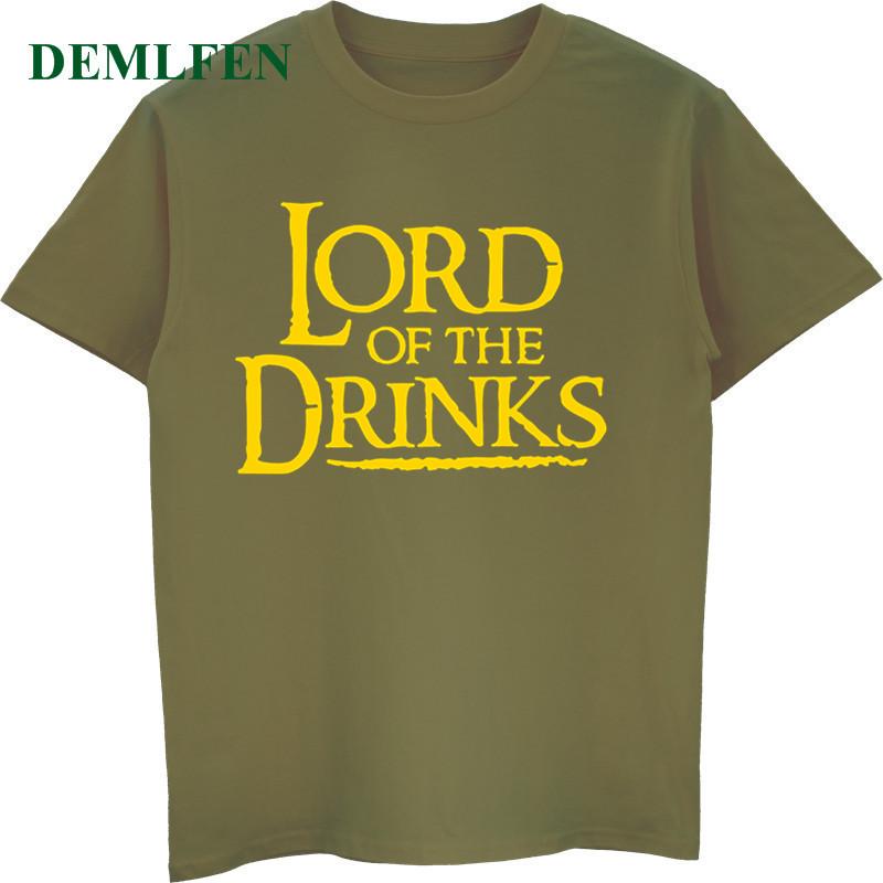Men's Short Sleeve O-neck T Shirt Funny Lord Of The Drinks T-shirts Summer Casual Cotton Shirt