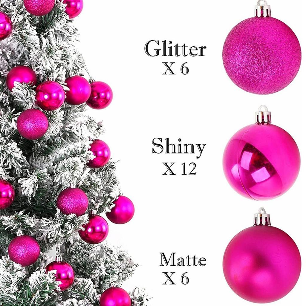 24Pcs 6cm Christmas Balls Ornaments for Xmas Christmas Tree - Christmas Tree Decorations Hanging Ball for Holiday Party