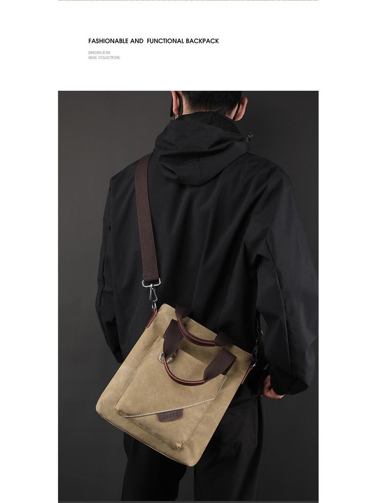 2024 Trendy Canvas Commuter Handbag - Large Capacity, Simple Shoulder & Messenger Bag