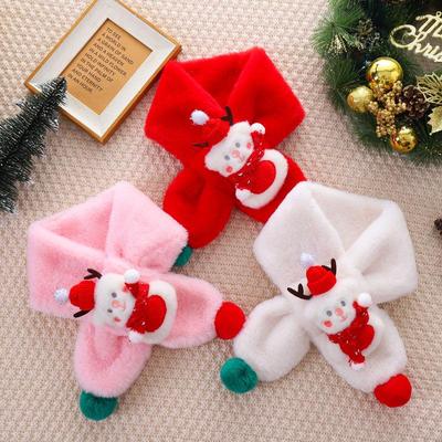 Children's Plush Christmas Scarf - Thick, Warm Neck Warmer for Boys and Girls