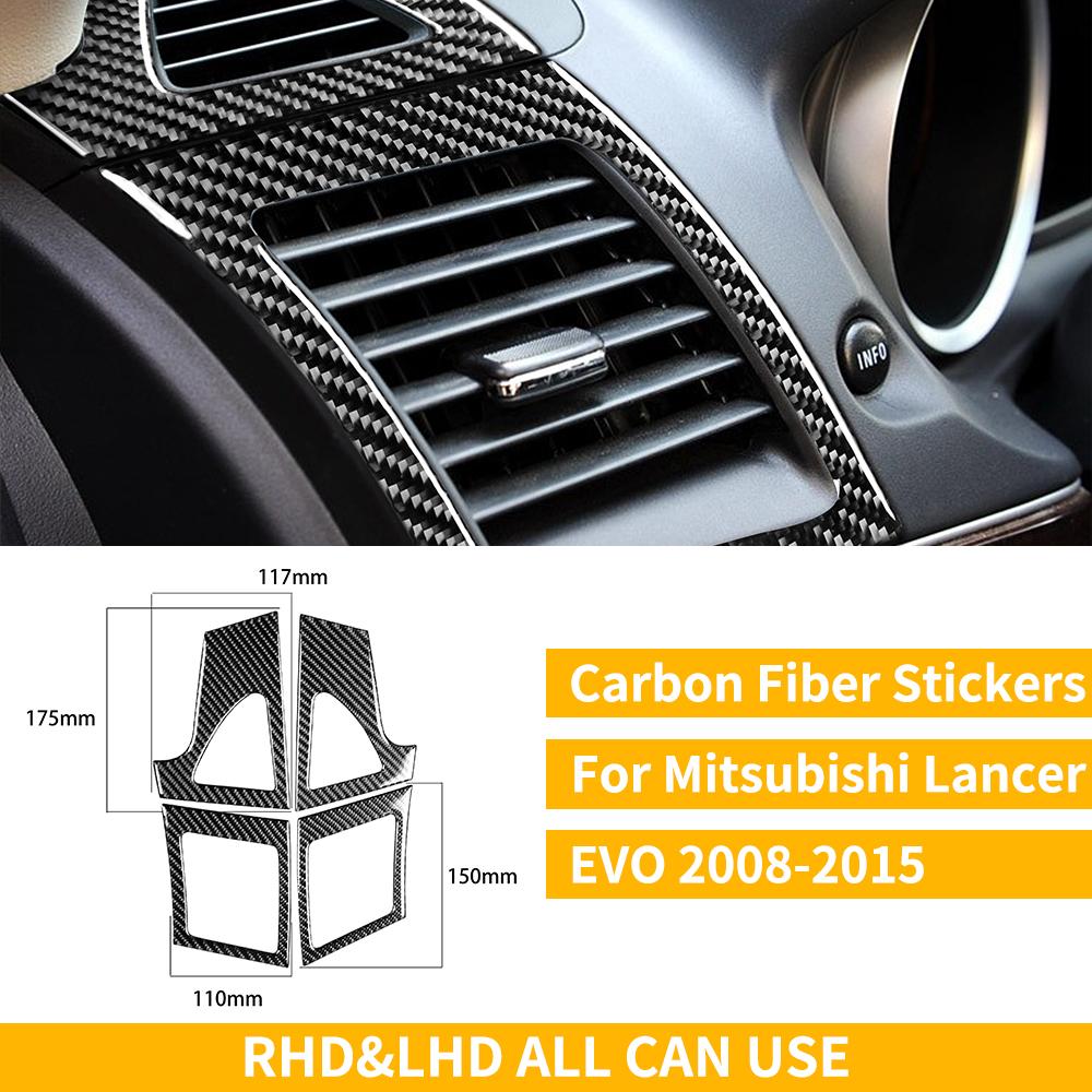 For Mitsubishi Lancer EVO X MR 2008-2015 Carbon Interior Trim Sticker Set Speedometer Window Lifting Storage Car Accessories
