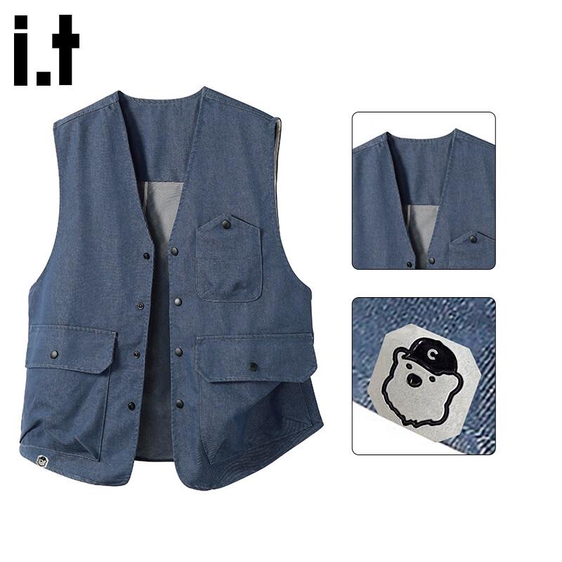 

Мужской джинсовый жилет в американском ретро стиле XL