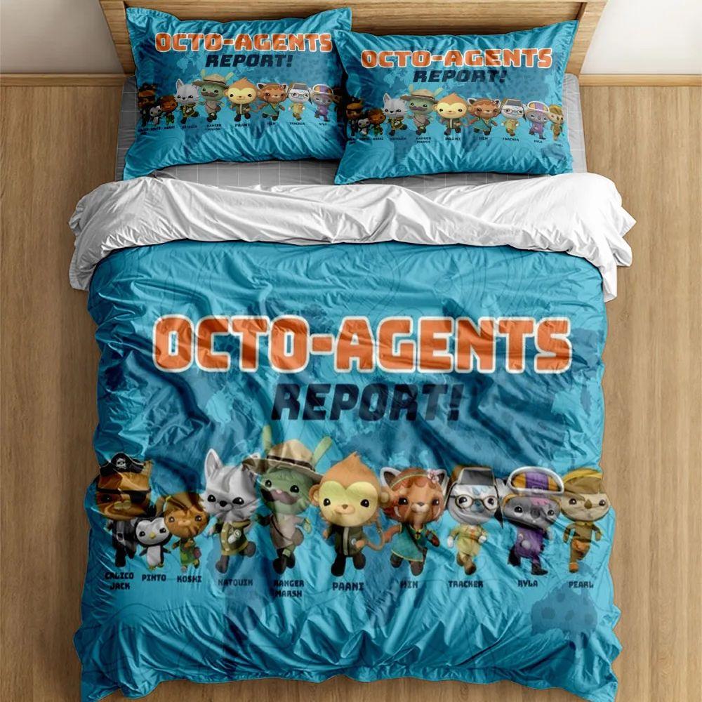 Octo Agents Duvet Cover Set Without Sheet King Queen Double Full Twin Single Size Bed Linen Set