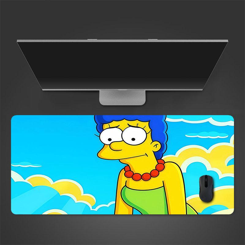 Marge Simpson Mouse Pad, Large Gaming Desk Mat, Non-slip XXL Mousepad for Laptop & Tablet, Mini PC Playmat with Stitched Edges