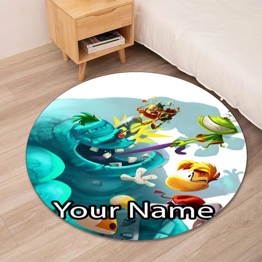 Custom Name Rayman Printed Round Rug Carpet Chair Rug Area Rug Entryway Doormats,for Office Chair Living Room Bedroom Kitchen Room.