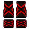4pcs Black And Red Cross Dynamic Style Car Floor Mats, Trendy Cool Mecha Look, Wear-Resistant And Non-Slip Universal Floor Mats.