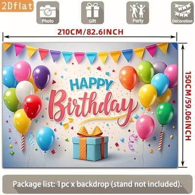 2D Cheerful Colorful Birthday Backdrop for Children's Birthday Celebrations