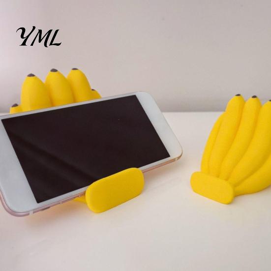Cute Banana Gadget for Desk Phone Stand, Fun Desktop Holder, 3D Printed Innovative Birthday Gift Coworkers Creative Ornament, Stress Relief