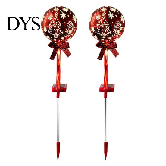 Solar Powered Outdoor Garden Lights 2Pcs Christmas Ball Light, Color Changing LED Stake with Automatic Dusk to Dawn 13 Beads, IP65 Waterproof