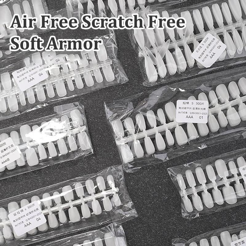 300 Pcs/Bag Fake Nail Tips Matte Coverage Transparent False Nails Tips Gel Nails Extension Diy Practice Nail Tool