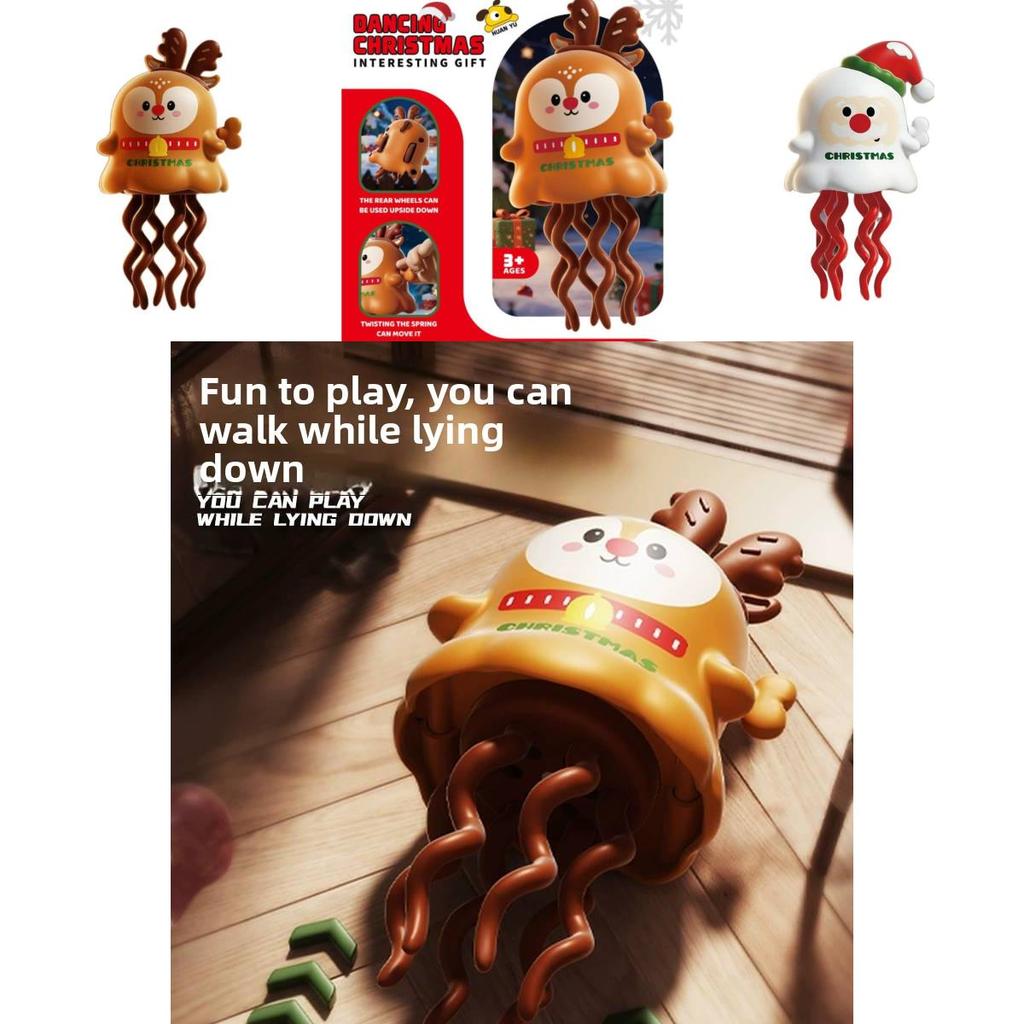Dancing Octopus Wind Up Toy With Santa Claus And Elk Design For Holiday Gift Giving