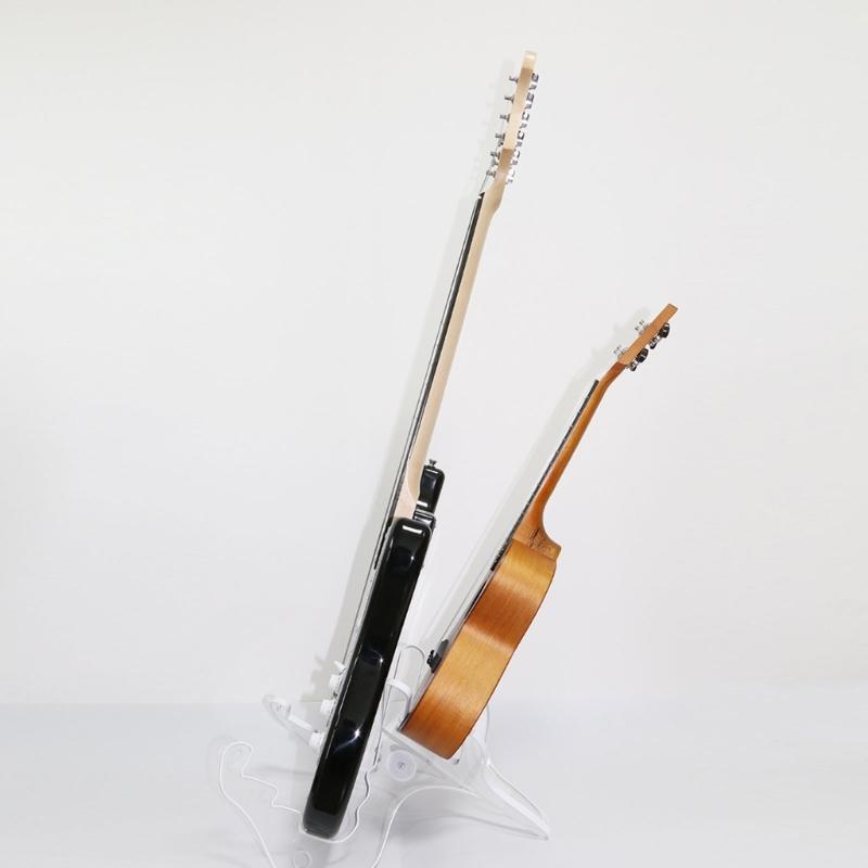 Folding Acrylic Ukulele Stand with Light Musical Instrument Holder Small Guitar Stand for Ukulele, Violin and Mandolin