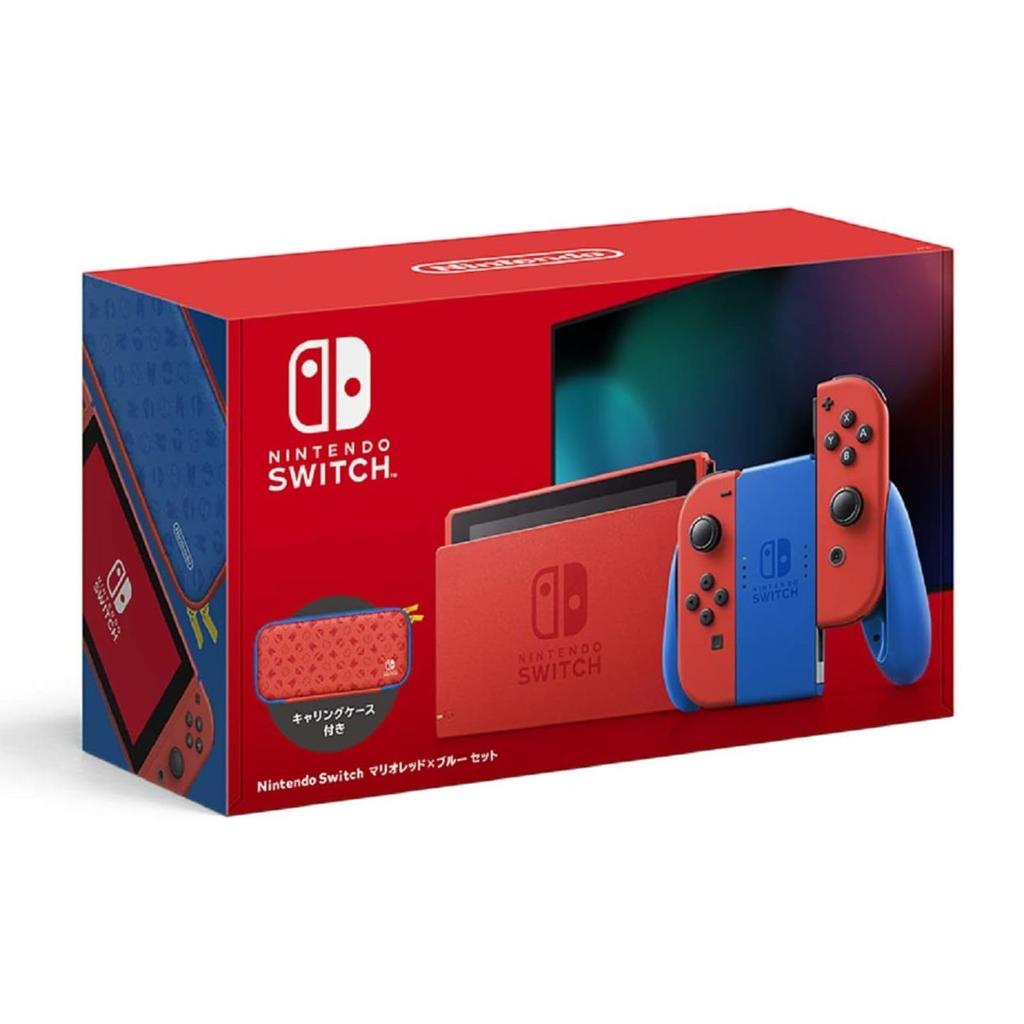 Nintendo Switch Mario Red x Blue Set with Red x Blue Carrying Case [Refurbished] "Mario Edition"