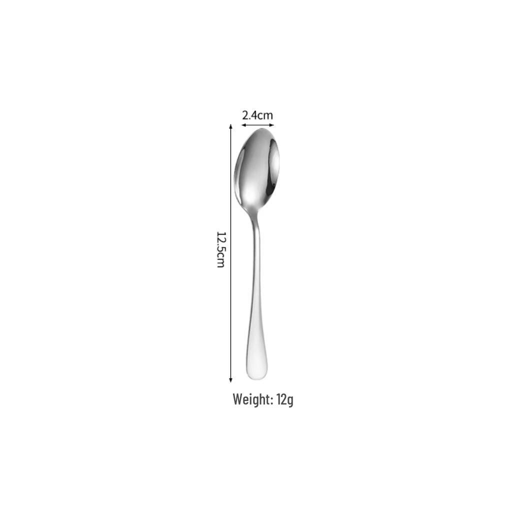 Thickened 304 Stainless Steel Cutlery Set: Steak Knife, Fork, Dessert Spoon, Pointed Spoon, Round Spoon