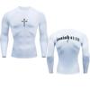 Camiseta de Compresión Gráfica Cruz de Jesús Cristo para Hombre, Ropa Interior Deportiva para Gimnasio, Rash Guard, Camiseta Deportiva de Secado Rápido