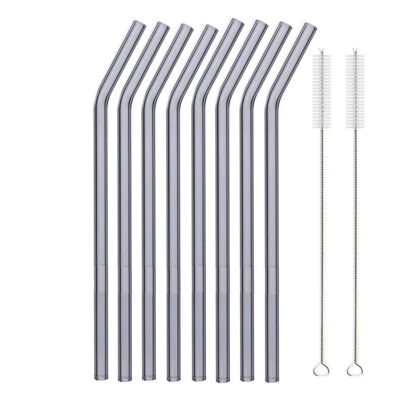 Colorful Glass Straws Reusable Drinking Straw Eco-friendly High Borosilicate Glass Straw Glass Favors Bar Drinkware Tube Party