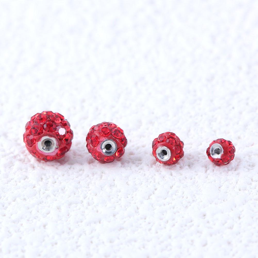 Colorful Rhinestone Screw-in Polymer Clay Ball (3-10mm) 6mm*1.0 screw hole
