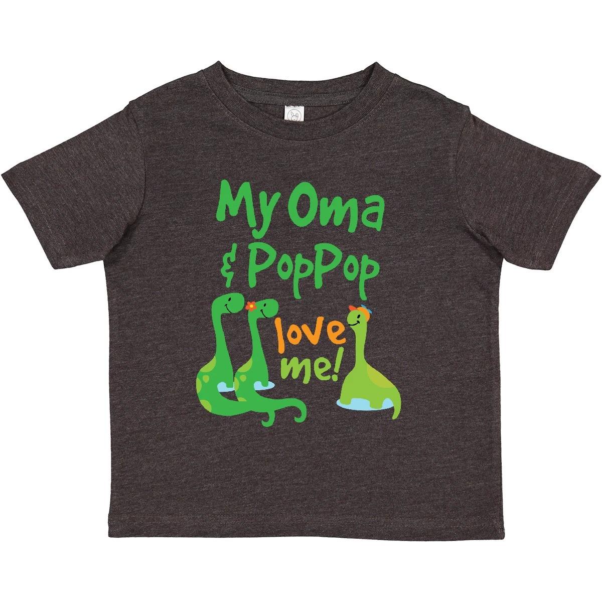 Inktastic Oma And PopPop Love Me Grandson Dinosaur Toddler T-Shirt Boys Childs 130