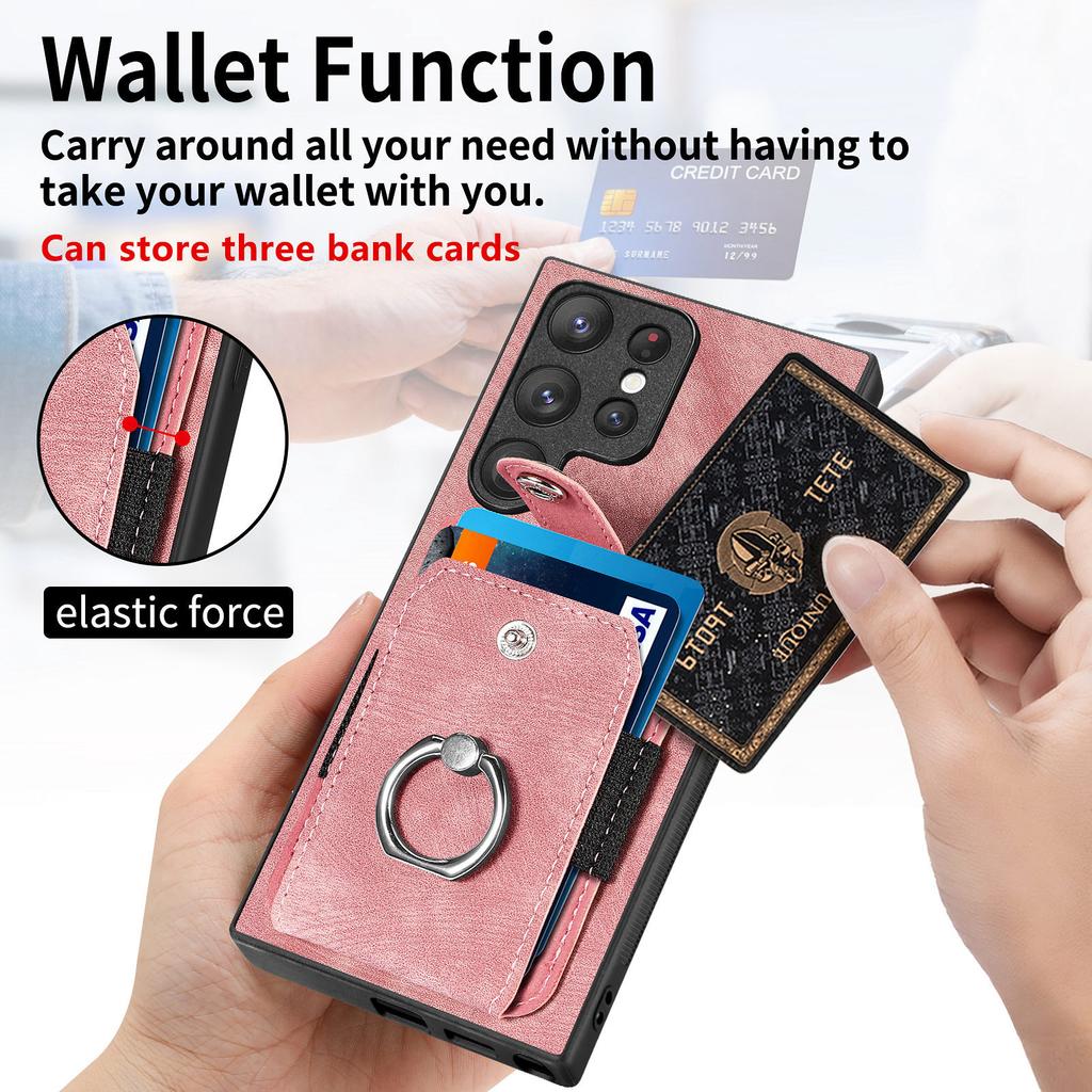 Applicable to Samsung S11Ultra ring card case, mobile phone case, retro A11/A11 solid color anti-drop A11 leather case