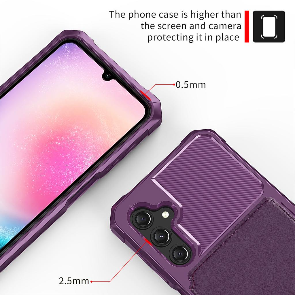 Applicable To iPhone15 Mobile Phone Case Google 8A Multi-function Magnetic Suction Bracket Insert Card Wallet 9Pro Anti-drop Case