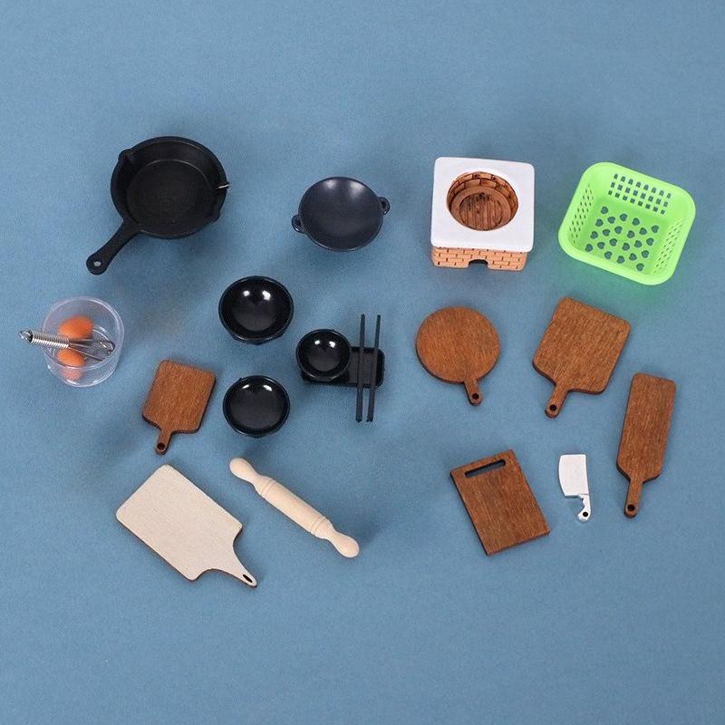 20pcs Miniature Dollhouse Kitchen Accessories,1:12 Scale Mini Stuff Kitchen Scale Mini Dollhouse Accessories