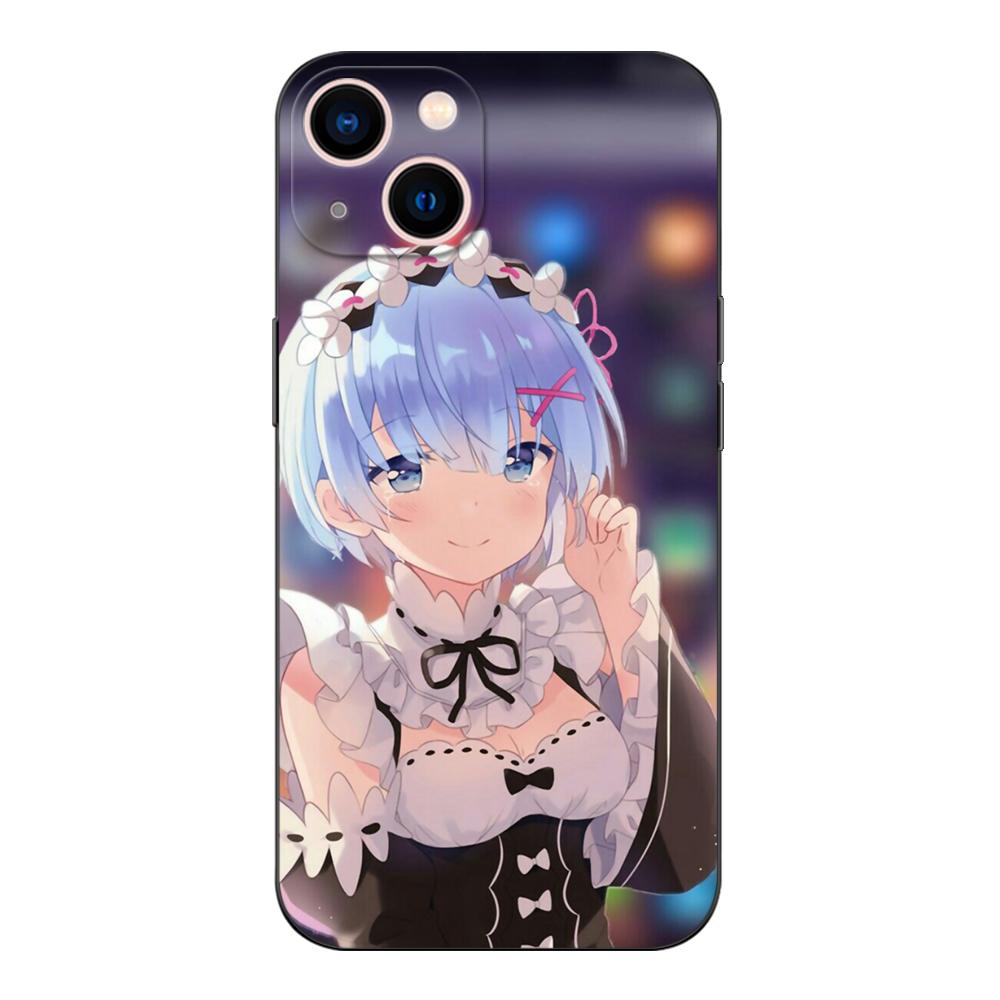 Black Tpu Case For Google Pixel 4 4A 4XL 5 5A 5XL 6 6A 7 PRO Cover Ram Rem Anime Cartoon