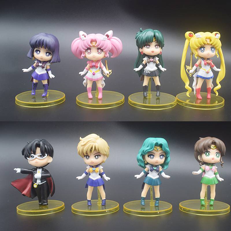 Figures Chibiusa 8pcs Mercur Hino Rei Model Gifts Decoration