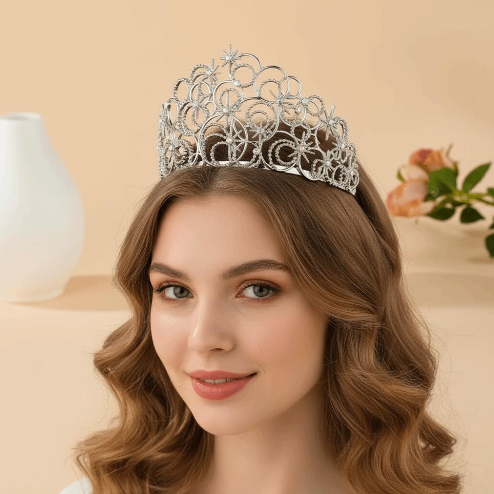 Sparkling Bridal Princess Crown Luxury Wedding Head Wear Rhinestone Diadem  Photography Props