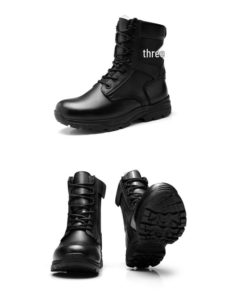 3515 Botas de Vuelo de Lana de Caña Alta para Hombre Strongman - Cremallera Lateral, Resistentes al Desgaste, Cálidas Botas de Invierno para Montar y Entrenamiento al Aire Libre.