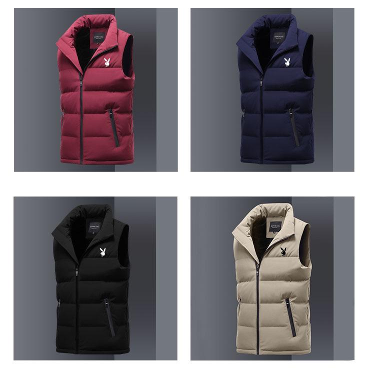 Pánská podzimní/zimní péřová vesta se stojáčkem – Bez rukávů, silná a teplá