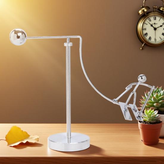 Balance Art Sculpture Interactive Kinetic Decoration Surfing Figure Skier Balancing Tabletop Figurine for Stress Relief Home Office Desk Shelf