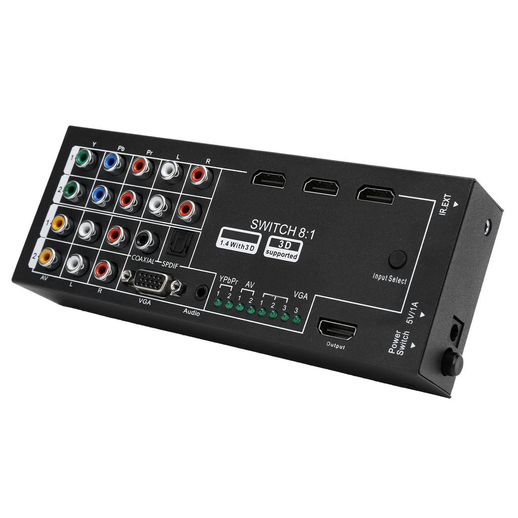 M001 Multifunktionaler HDMI-o-Extraktor-Switcher mit 8 Eingängen zu 1 HDMI-Ausgang