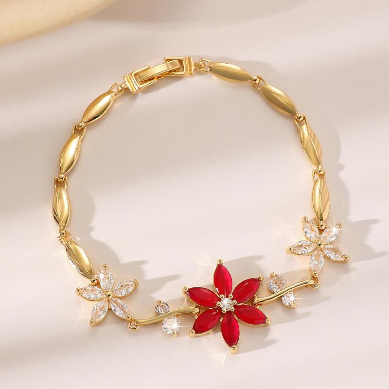 Women Jewelry Silver Color Dark Blue Crystal Leaf Chain Link Bracelets And Bangles For Party Gift Color Retention Bracelet