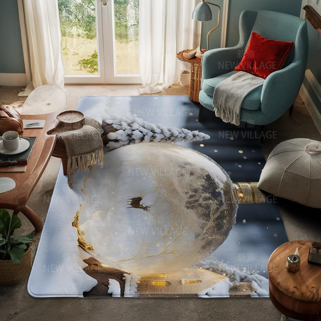 House Entrance Carpet Home Door Mat Living Room Bath Foot Bathroom Non-slip Water Absorption Rugs Bath Merry Christmas Winter