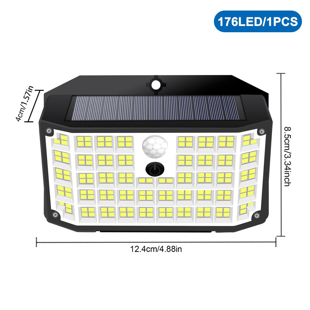 Solar Security Wall Light Garden Small Motion Sensor Fence Light Outdoor Super Bright Waterproof 3 Modes Yard Door Garage