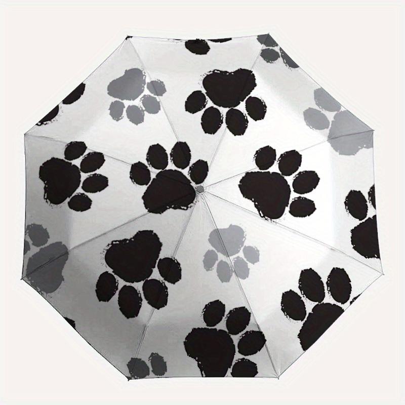 

1pc Paw Prints Automatic Opening/Closing Folding Umbrella with 84 Ribs, Plastic Handle, Windproof Portable Sunshade Umbrella y250726124