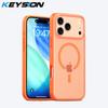 KEYSION Magnetic Matte Transparent Case for MagSafe for iPhone 17 Pro Max Silicone+PC Shockproof Wireless Charging Phone Cover