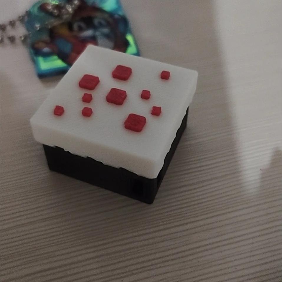 

Pixel Style 3D Printed Cake Model Creative Mini Ornament Cute Dessert Decoration Toy Gift for Home Desk Display Collectibles 1Pc