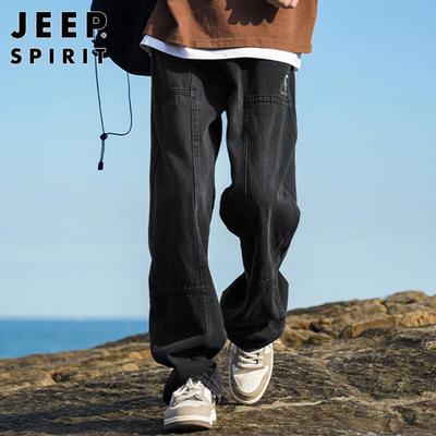 JEEP SPIRIT Men's Loose Straight Leg Denim Jeans