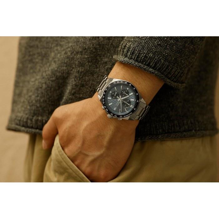 Seiko Selection SBTR041 Men's Quartz Chronograph Watch, Blue Gray/Black