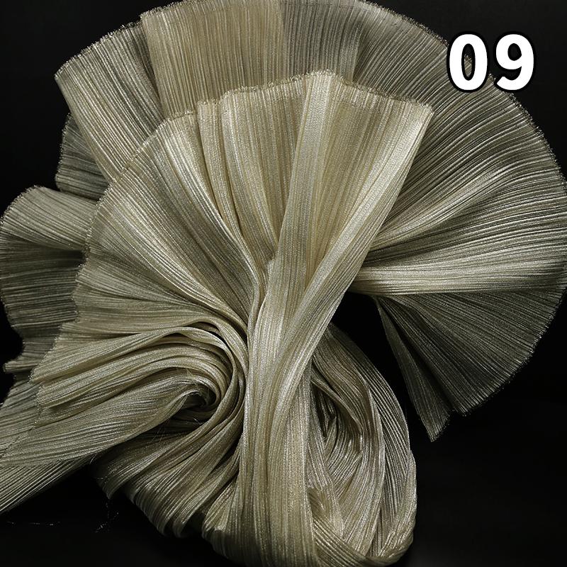 1M Metallic Organ Pleated Fabric Pearlescent Yarn Texture Pleated Designer Fabric For Wedding Stage Dress Textured Background